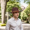 Wool Fedora Hat for Men Women, Wide Brim Felt Panama