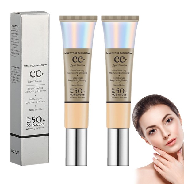 2PC Whitening CC Liquid Foundation, Body Coverage Perfector, for Colour