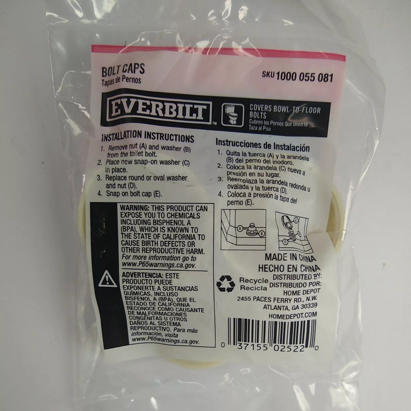 Everbilt Toilet Bolt Cap in Almond, 2 Pack 1000 055