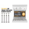 20 Pack of Silver Aluminum Screw Posts, 38mm Metal Chicago