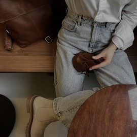 STILORD 'Mikkel' Leather Pouch Bag Large Purse Coin Purse Dice Bag Jewellery Bag Men Women Key Pouch Coin Bag Genuine Vintage Leather, Colour:Cognac-Brown