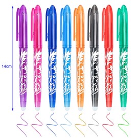 DOETYD Erasable Pens Rub Out Pens, 8 Colors Erasable Gel Pens with Eraser 0.5mm Tip for School Office Students Adults