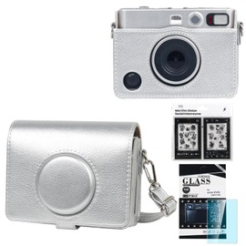 CAIYOULE Fuji Mini EVO Case with Screen Saver and Photo Border Sticker - Silver