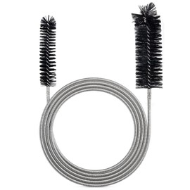 RayTour Extra-Thick Drain Brush with Stronger Spring - 67-Inch Flexible Pipe Cleaning Tool - Dual Bristle Heads - Ideal for Curved Pipes and Slim Holes – Black