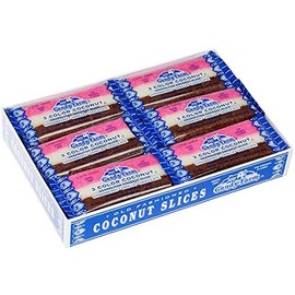 Old-Fashioned Coconut Slice Bars 24ct Case - Neapolitan Chocolate/Vanilla/Strawberry