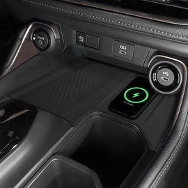 SMABEE Center Console Wireless Charging Protective Mat for Toyota Grand Highlander 2024 2025 Accessories Silicone Wireless Charge Pad Car Interior Black