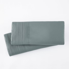 Southshore Fine Living, Inc. Southshore Fine Linens - Set of Two Pleated Queen (Standard) Pillow Cases (Set of Two Standard Pillow Cases Only, Steal Blue (Teal))