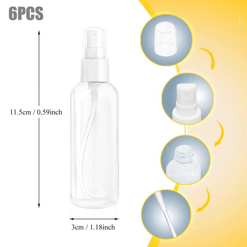 MUUZLL Spray Bottles 6 pcs, Refillable Cosmetic Spray Bottles, Small
