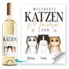 SpecialMe® Weinetiketten personalisiert Weltbeste Katzenmama bis zu 3 Katzen mit