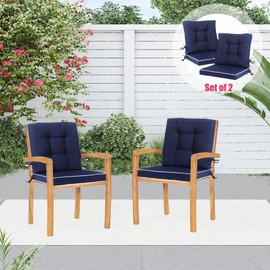 Blytieor Outdoor Patio Chair Cushions Set of 2, Water Resistant Square Seat/Back Cushions with Ties, All Weather 36"x20" Seating Cushions for Outdoor Furniture