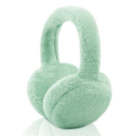 SEYUFN Foldable Ear Warmers Women's Winter Plush Earmuffs Children Soft Warm Ear Warmers Girls Boys Cute Ear Warmers, A-light green