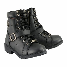 Milwaukee Leather Women's Premium Leather Lace-Up Motorcycle Rider Boots Collection MBL - 6