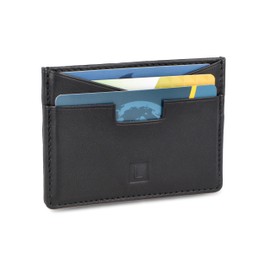 LEDEROW Men's Thin Leather Card Holder - Credit Card Holder with Coin Compartment - Mini Wallet for Men and Women - Slim Wallet RFID Protection in 5 Colours, black, rfid wallet