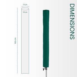 Rotary Washing Line Cover Waterproof Fabric with Zip - Heavy Duty Rotary Clothes Line Cover with Zip - Protective Weather Resistant Parasol Cover for Garden Dryer and Airer (Green)