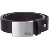 BRAX Men's Ledergürtel Uni Koppelgürtel Belt Black 02), 46 (size: