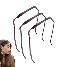 3Pcs Square Headbands Curly Thick Hair Sunglasses Headband Fashion Invisible Hair Hoop Plastic Hoops Hairstyle Fixing Tool for Women Men (Brown, S)