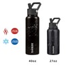 BJPKPK Botellas de Agua Aisladas con Popote y 3 Tapas,