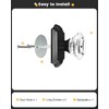 Gobrico 3 Pack Crystal Door Knobs with Matte Black Arched