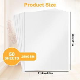 50 Sheets Off-white Cardstock Paper 8.5 X 11, 250gsm/92lb Premium Glossy Glitter Metallic Cardstock for Wedding Invitation Paper, Graduation Scrapbook Paper, Greeting Cards, School Crafting