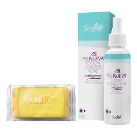 Facial Time Kit Loción Antiacné 120ml Jabón Azufre 100g Control Espinillas                                                                            