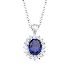 Elli Ladies 'Necklace 925 Sterling Silver and Blue Crystal Zirconia blue