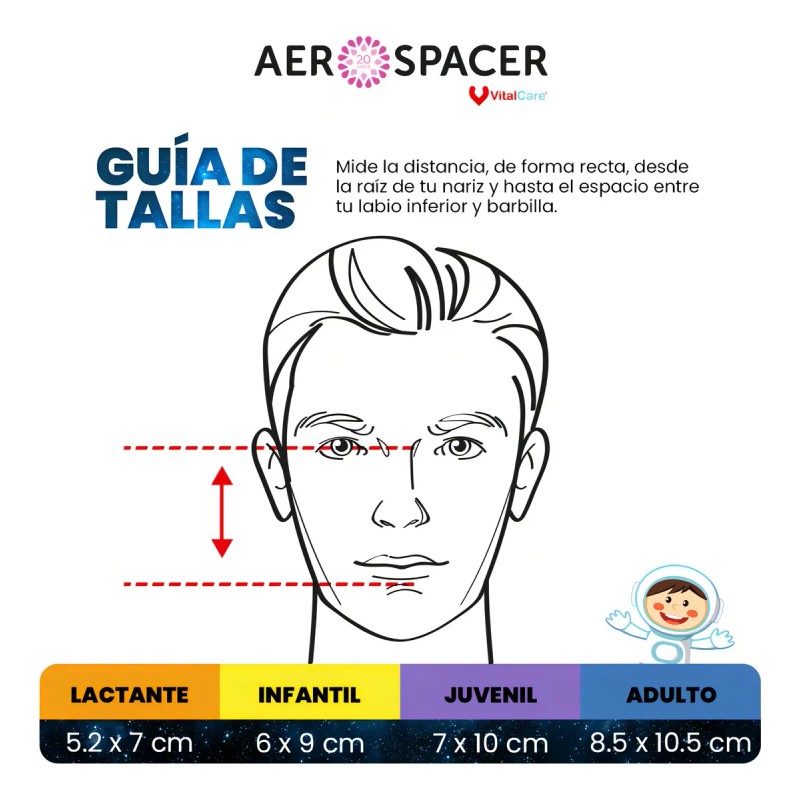 Aerocámara Espaciadora Juvenil Premium Aerospacer Vitalcare