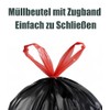 Black Bin Liners 35 L with Drawstring Pack of 50