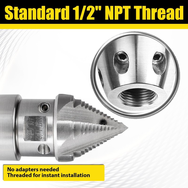 1/2 NPT, 40 L/min Sewer Jetter Rotating Nozzle - Stainless