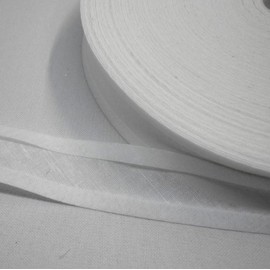 White 100% Cotton 1" (25mm) Bias Binding Tape (1 Quantity = 5 Metre Bundle)