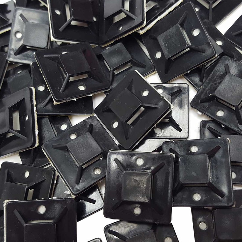 Cable Tie Mounts Self Adhesive Clips Wire Tie Base (25mm