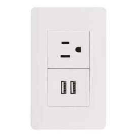Sanelec Contacto Con Usb Sanelec 4466 Blanco Placa Universal 1 Pieza