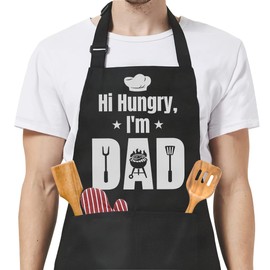 SANDJEST Funny Apron for Dad - Birthday Father’s Day Cooking Grilling Gifts for Mens