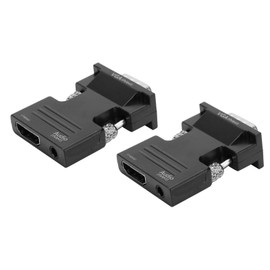 Cuifati Adaptador HDMI a VGA, convertidor de Adaptador de Salida de Audio 3,5/3,5 a R + L con línea de Audio, convertidor de HDMI Hembra a VGA Macho, resolución 720P / 1080i / 1080P