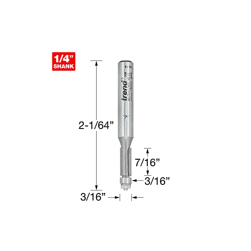 Trend Professional MB/01X1/4TC Router Bit - 1/4in Shank Two Flute
