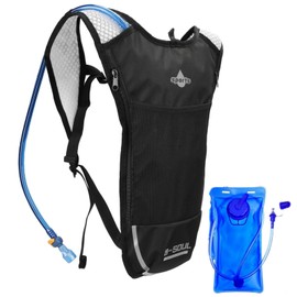 Running Vest, Running Hydration Vest Backpack with 2.0L Water Bladder Bag, Outdoor Sport Multifunctional Camping Backpack for Hiking Trail Running Cycling Race Marathon for Women Men (Silvery, L)