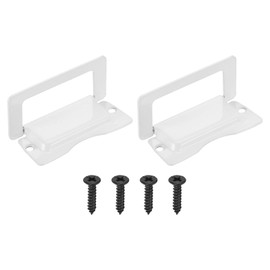 PATIKIL Recessed Pull Door Handle, 2 Pack Invisible Flush Pull Handle with Screws for Cabinet Door Toolbox Container Home Furniture Automatically Pull Handle, White