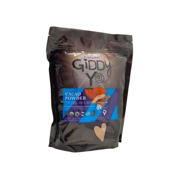 Giddy YoYo Cacao Powder (Ecuador) Certified Organic, 454 grams