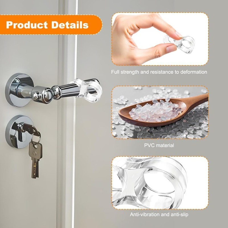 12 Pcs Clear Door Handle Bumpers, Wall Protectors Stopper Guards