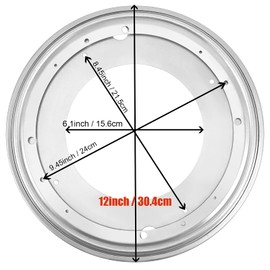 HOIGON 4 Pack 12 Inch Lazy Susan Hardware with Mounting Screws and Cork Spacers, 5/16" Thick 360 Degree Rotating Turntable Bearings, Round Lazy Susan Bearing Hardware Turntable Swivel Plate