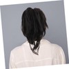minkissy Black Ponytail Extension with Braid Clip Synthetic Hairpiece for