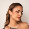 Women's Pearl Earrings Grey Freshwater Cultured Pearls Button Shape Grey