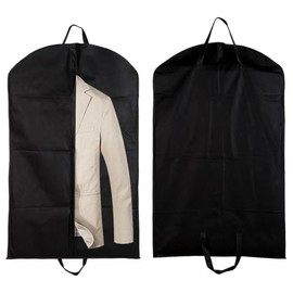 Breathable Suit Bag, Pack of 2 Garment Bags, 60 x 120 cm, Breathable Garment Bag, Suit, Breathable Travel Garment Bag for Suit, Coat, Jacket, Shirts (Black)
