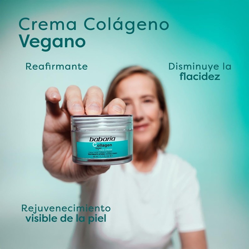Crema facial con colágeno vegano Babaria – Antiarrugas, reafirma y
