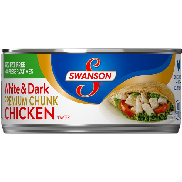 Swanson Premium White & Dark Chunk Chicken in Water, 9.75 oz.