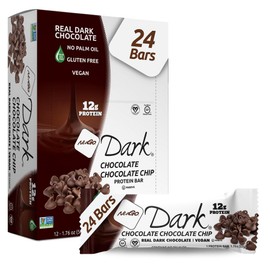 NuGo NuGo Dark Chocolate Chocolate Chip, 12g Vegan Protein, 200 Calorie, Gluten Free, 24 Count