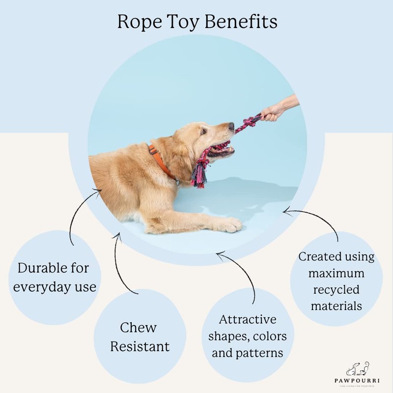 PAWPOURRI Rope & Suede Toy for Adult Dogs, Puppies, Cats
