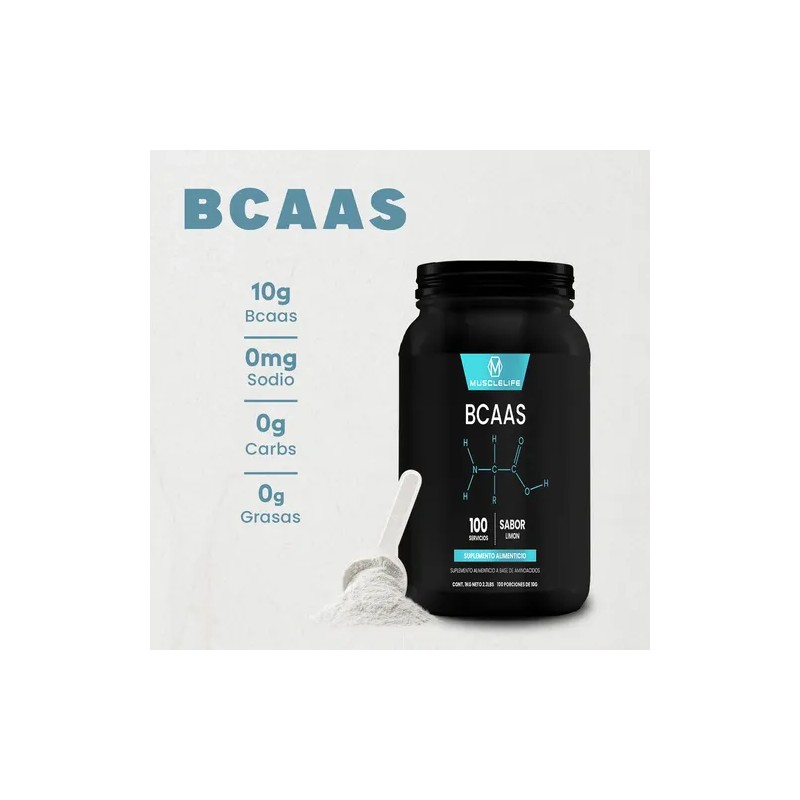 Suplementó Aminoácidos Bcaas Muscle Life 1 Kg En Polvo Sabor