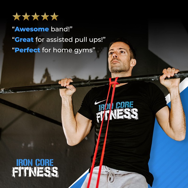 Red Pull Up Resistance Band – 20–35 lb Long Rubber