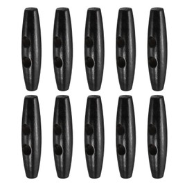 HARFINGTON 10pcs Wooden Toggle Buttons 60mm / 2.4" Wood Olive Sewing Buttons 2-Hole Wood Horn Oval Buttons Sewing Accessories for Coat Sweaters Clothing DIY Craft, Black