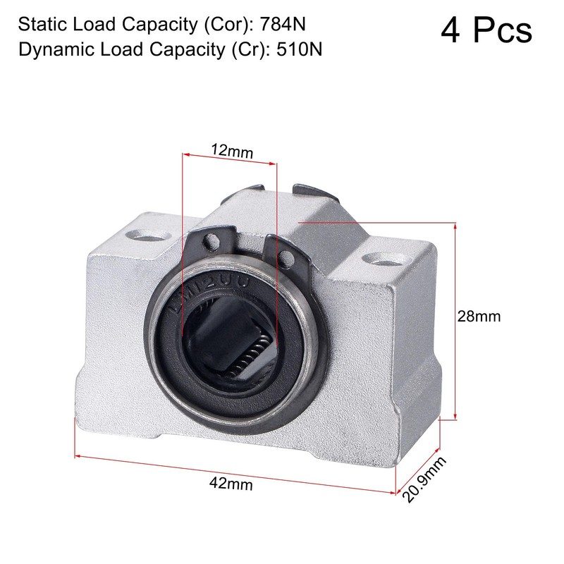 sourcing map SCV12UU Linear Ball Bearing Slide Block Units, 12mm